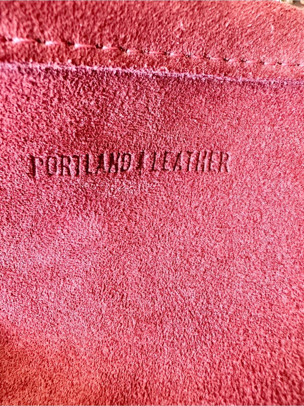 Portland Leather Goods Merlot Berry Suede Slouchy Shoulder Tote Bag - Picture 4 of 7